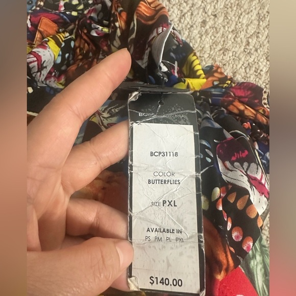BCBGMaxAzria Butterflies button down shirt size PXL new with tag - Picture 6 of 10